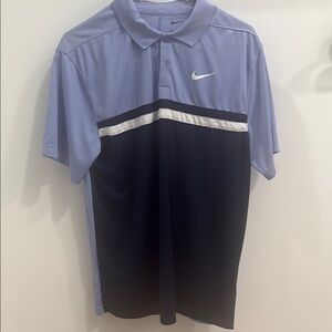 Nike Blue and Black Polo Shirt Moisture-Wicking Athletic Wear